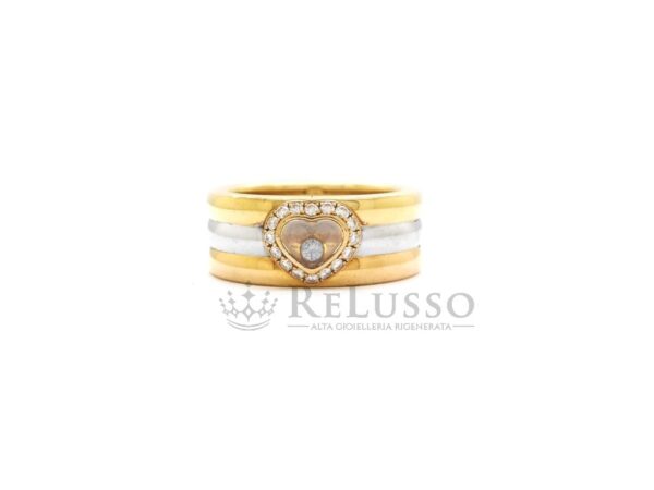 Anello Chopard collezione Happy Diamonds con 0,20ct di diamanti in oro. foto7