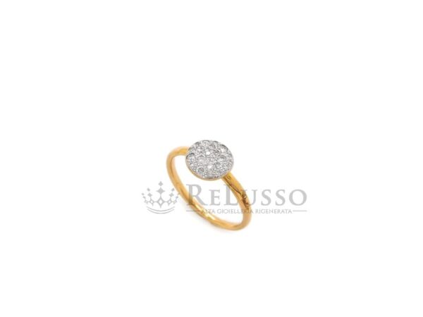 Anello Pomellato Sabbia in oro rosa 18kt e diamanti, modello piccolo rotondo. foto1