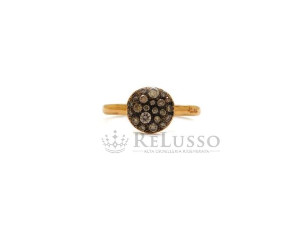Anello Pomellato Sabbia in oro rosa 18kt e diamanti brown, modello piccolo rotondo. foto7