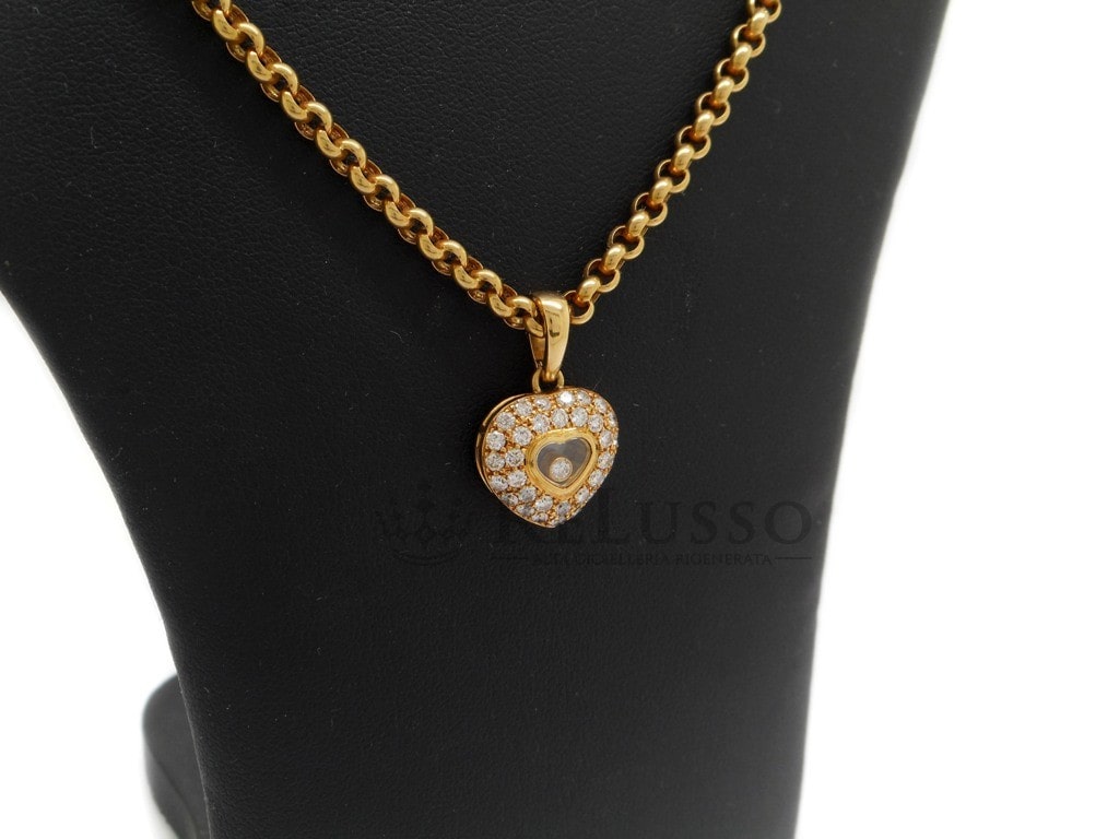 Collana Chopard collezione Happy Diamonds con 0,70ct di diamanti in oro giallo foto19