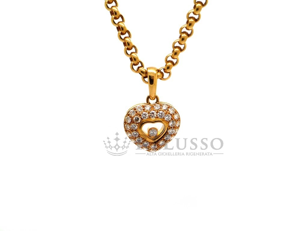 Collana Chopard collezione Happy Diamonds con 0,70ct di diamanti in oro giallo foto16