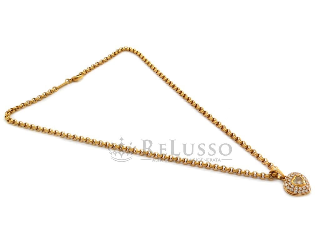 Collana Chopard collezione Happy Diamonds con 0,70ct di diamanti in oro giallo foto13