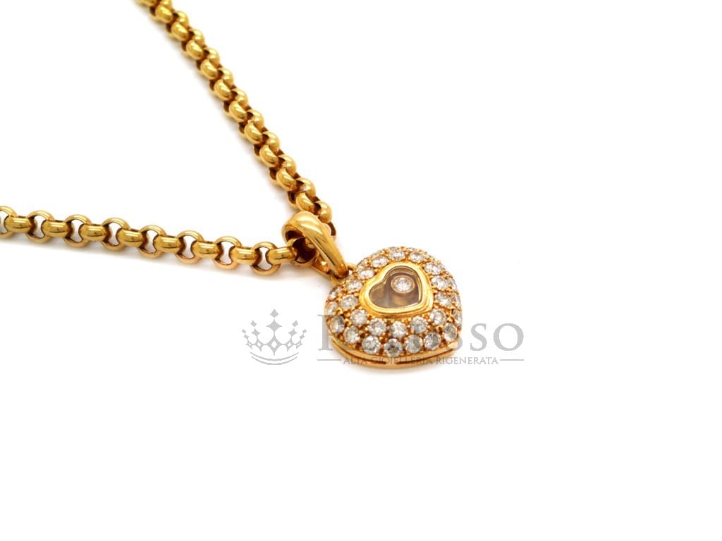 Collana Chopard collezione Happy Diamonds con 0,70ct di diamanti in oro giallo foto10