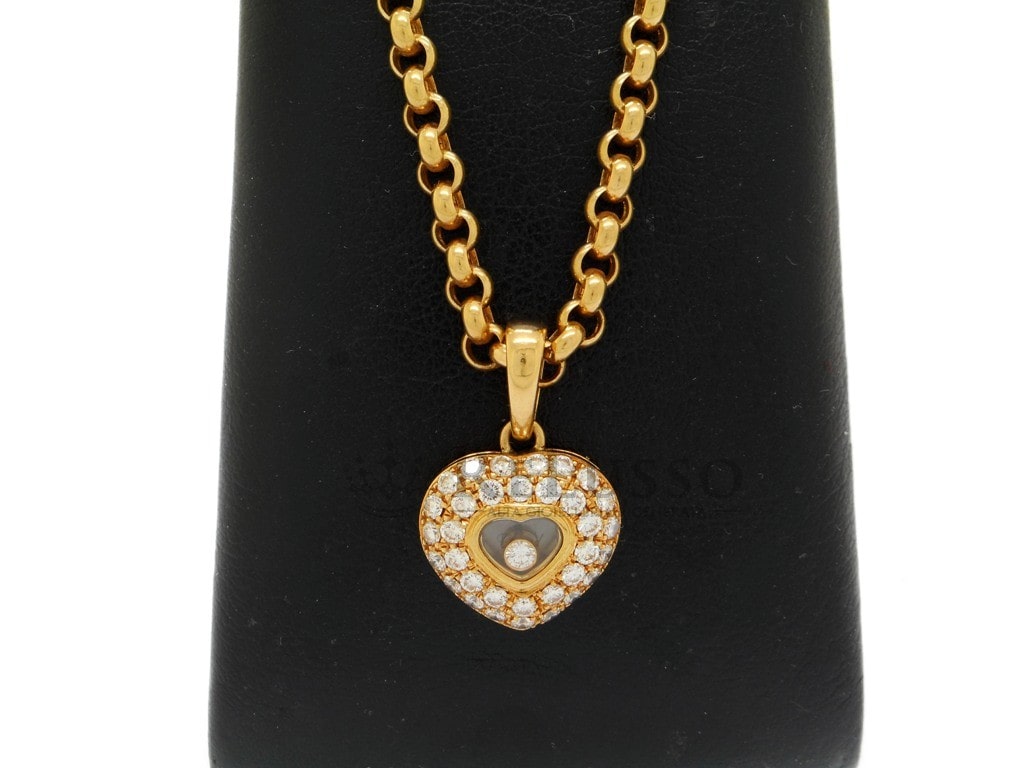 Collana Chopard collezione Happy Diamonds con 0,70ct di diamanti in oro giallo foto4