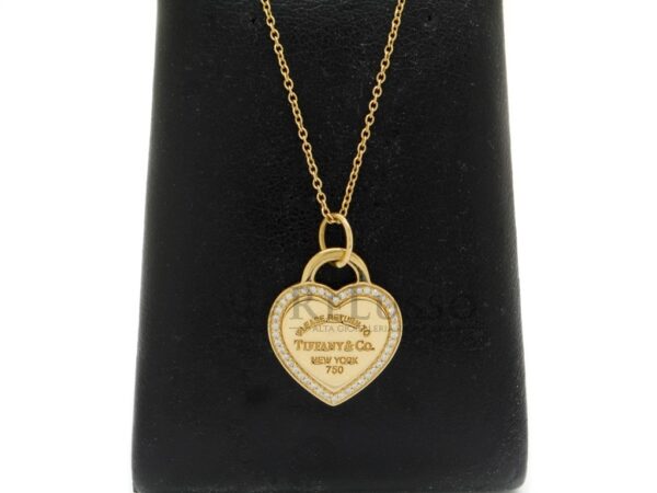 Collana Tiffany & Co. con pendente Heart tag con diamanti in oro giallo foto16