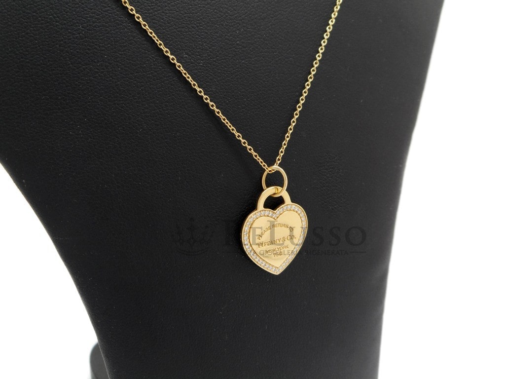 Collana Tiffany & Co. con pendente Heart tag con diamanti in oro giallo foto19