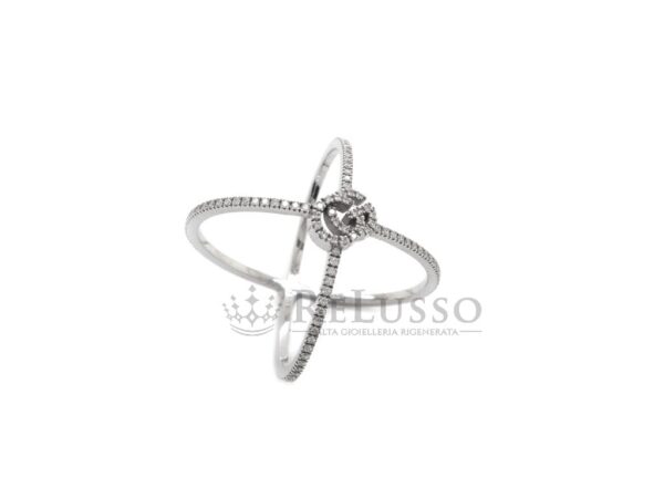 Anello Gucci GG Running in oro bianco e diamanti foto7