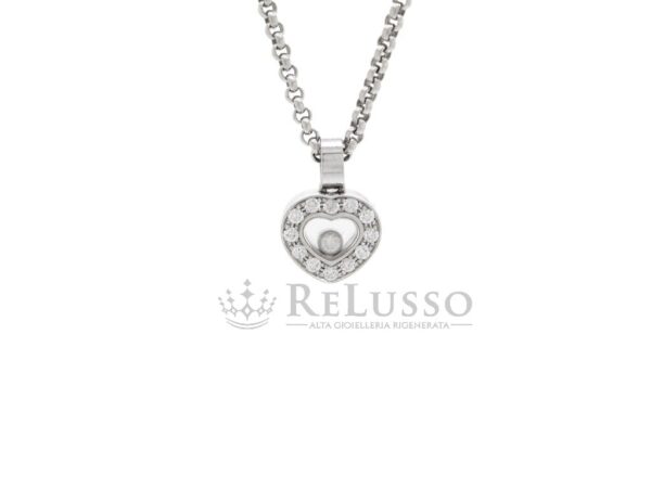 Collana Chopard collezione Happy Diamonds con 0,25ct di diamanti in oro bianco.foto1