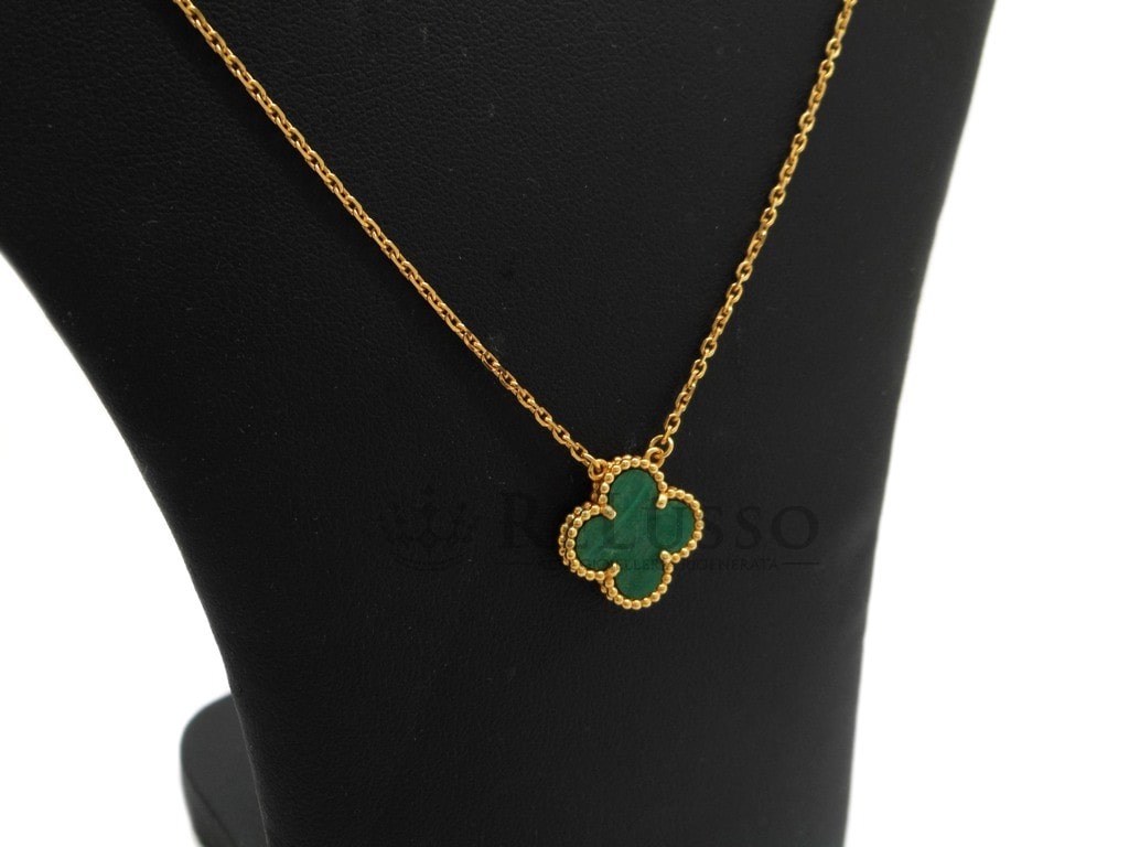 Collana Van Cleef & Arpels Vintage Alhambra con malachite. foto16