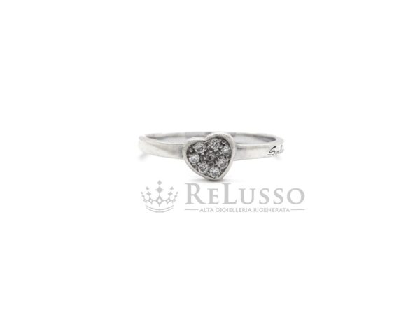 Anello Salvini Be Happy Cuore con diamanti in oro bianco 9kt. foto4