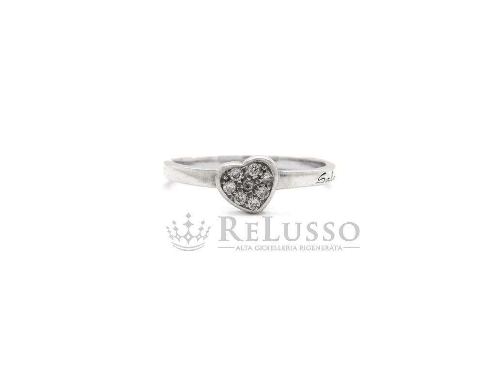 Anello Salvini Be Happy Cuore con diamanti in oro bianco 9kt. foto4