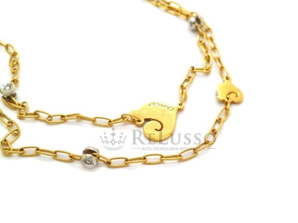 Bracciale Chantecler a due fili con simboli gallo in oro e diamanti. foto4