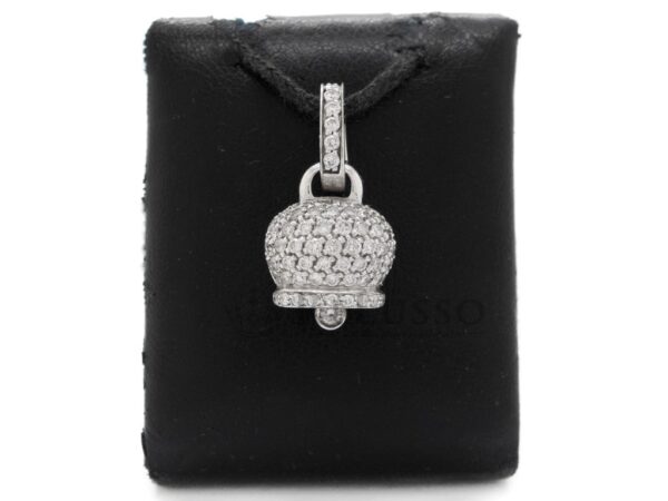 Ciondolo Chantecler Campanella piccola in oro bianco con pavé di diamanti foto1