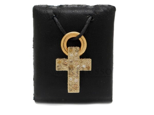 Ciondolo Pomellato Croce collezione Sabbia in oro e diamanti Fancy Brown foto1
