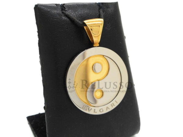 Pendente BVLGARI Yin Yang Acciaio e Oro Giallo 18kt foto1