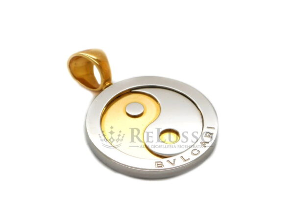 Pendente BVLGARI Yin Yang Acciaio e Oro Giallo 18kt foto7