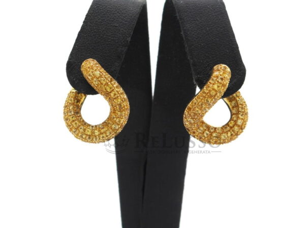 Orecchini Pomellato Onde in oro e zaffiri gialli foto4