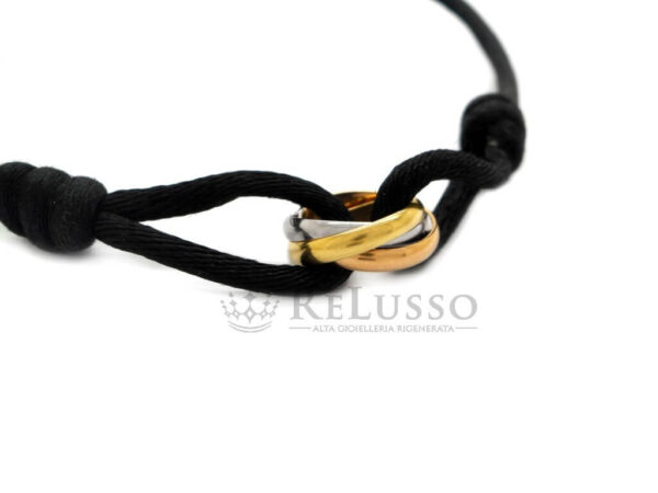 Bracciale Trinity de Cartier in oro 18kt con cordoncino. foto10
