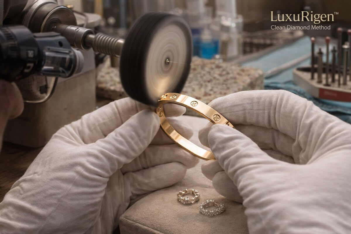Détail de la méthode Luxurigen pour le reconditionnement des bijoux
