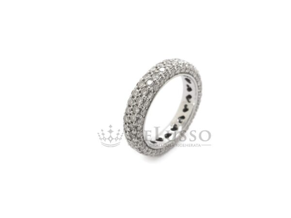 Anello Crivelli fascia eternity con pavé di diamanti 1,70 ct, vista prospettica