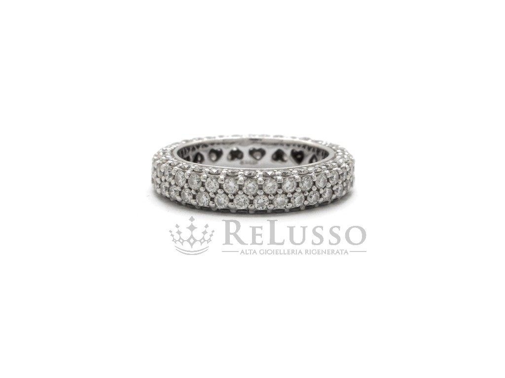 Anello Crivelli a fascia eternity con pavé di diamanti 1,70 ct, vista frontale